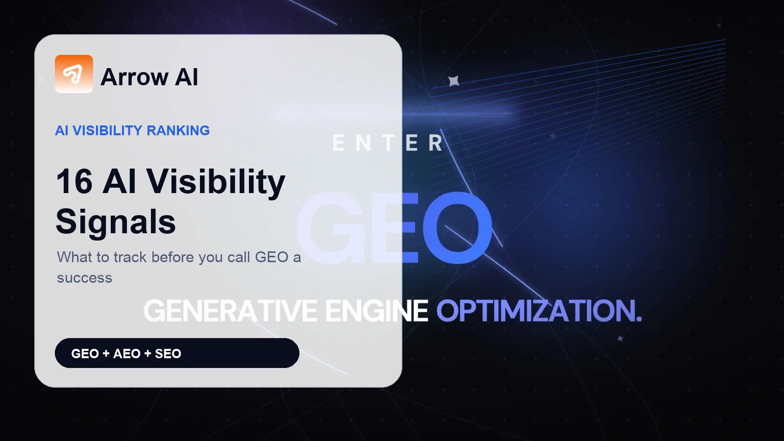 16 Best AI Visibility Signals B2B Teams Should Track in 2026 Arrow AI GEO AEO SEO cover