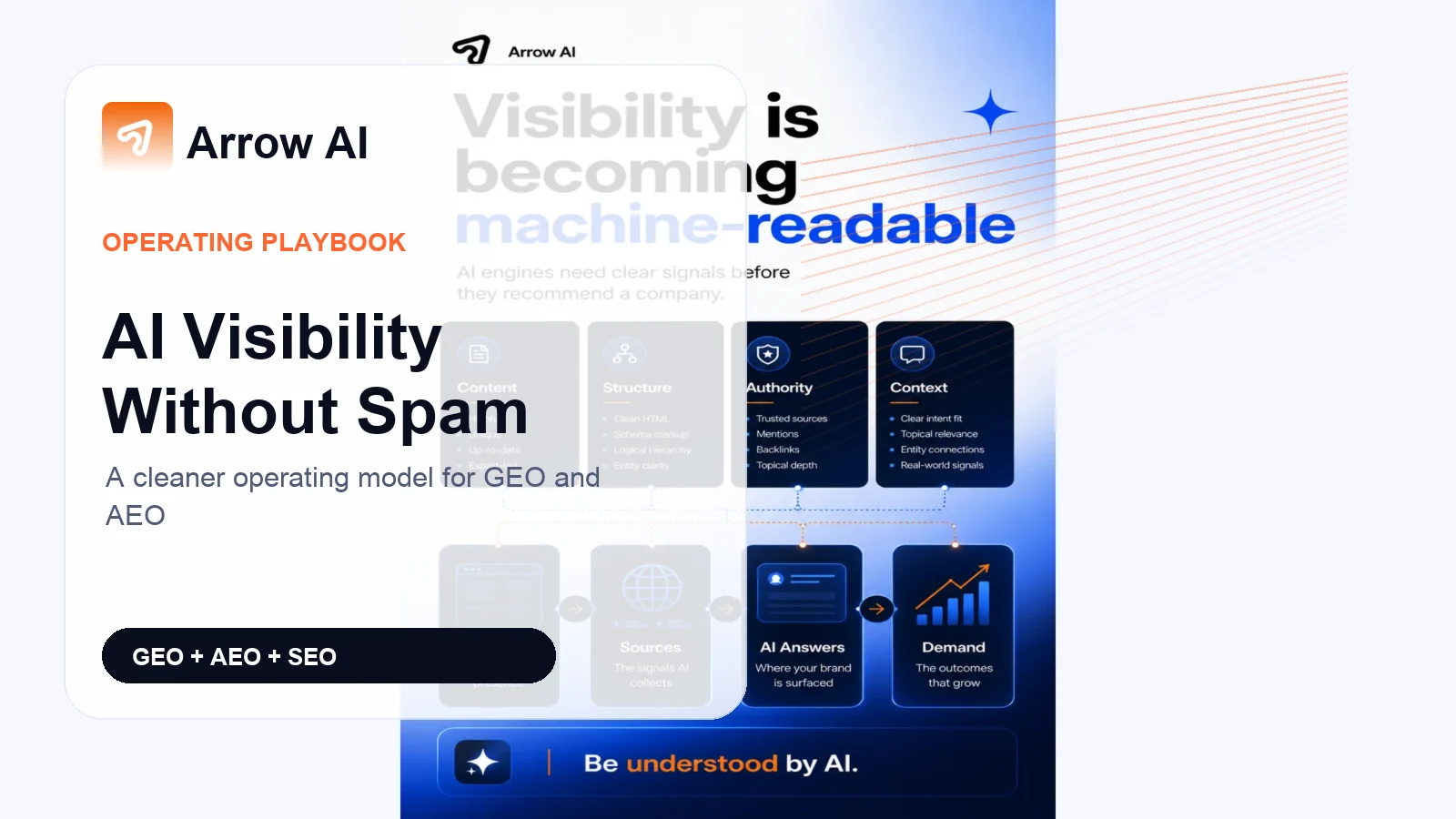 How to Build an AI Visibility Engine Without Spam Arrow AI GEO AEO SEO cover