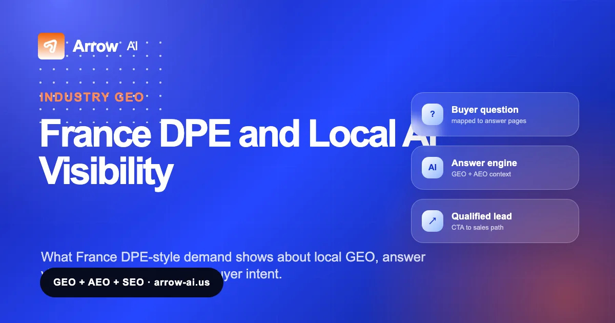 France DPE and Local AI Visibility Arrow AI GEO and AEO visual cover