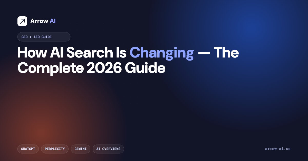 How AI Search Is Changing — Arrow AI GEO and AEO guide cover