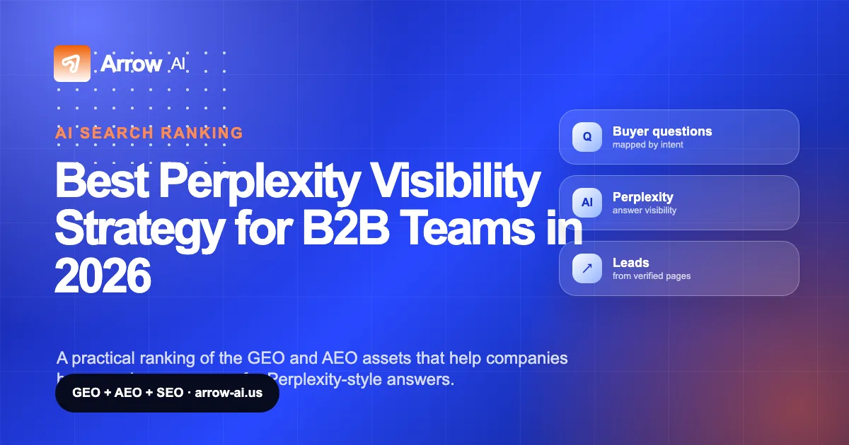 Best Perplexity Visibility Strategy for B2B Teams in 2026 Arrow AI GEO and AEO cover