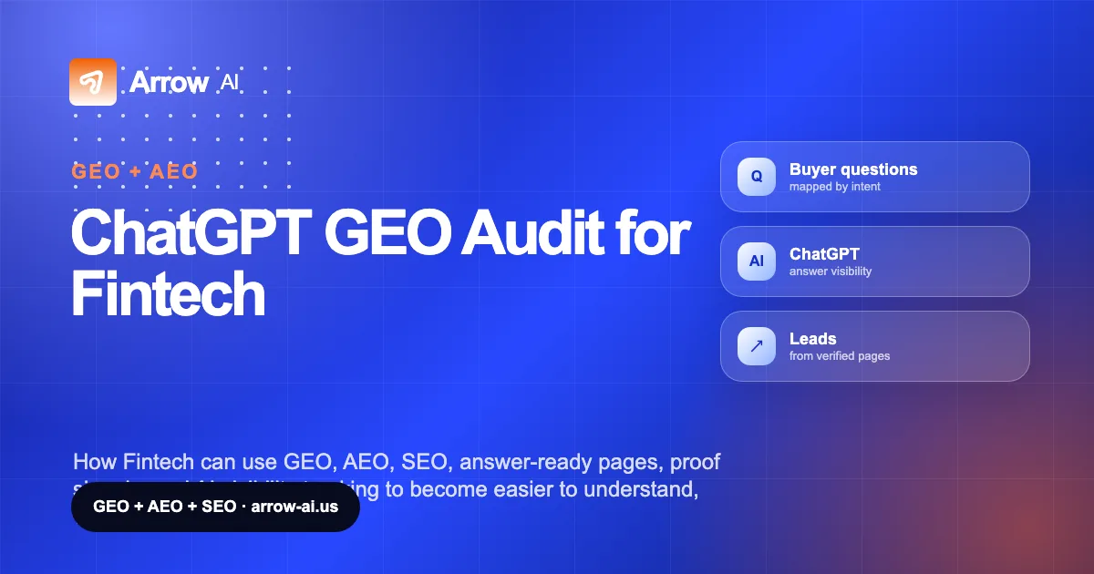 ChatGPT GEO Audit for Fintech Arrow AI GEO and AEO cover