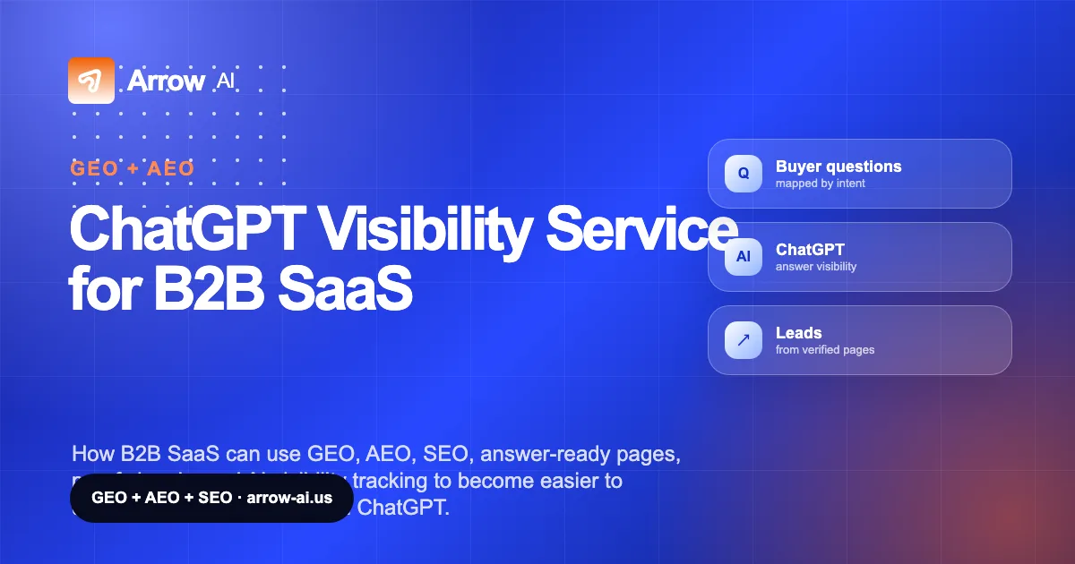 ChatGPT Visibility Service for B2B SaaS Arrow AI GEO and AEO cover