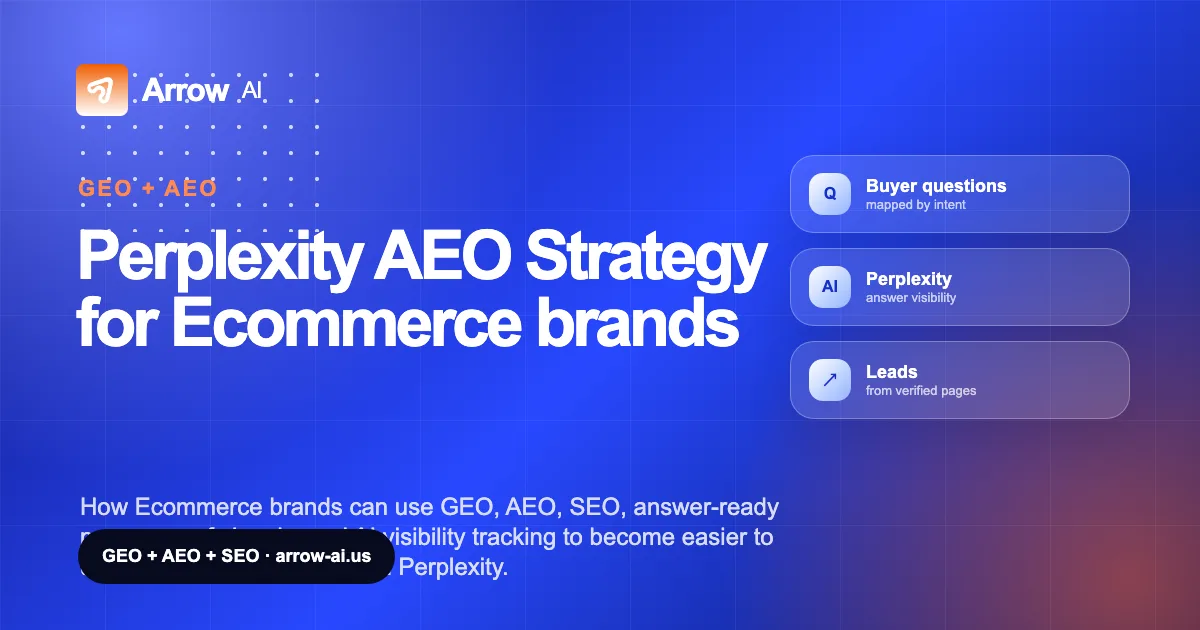 Perplexity AEO Strategy for Ecommerce brands Arrow AI GEO and AEO cover